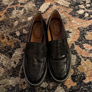 Franco Sarto Glossy Black Men's Loafers